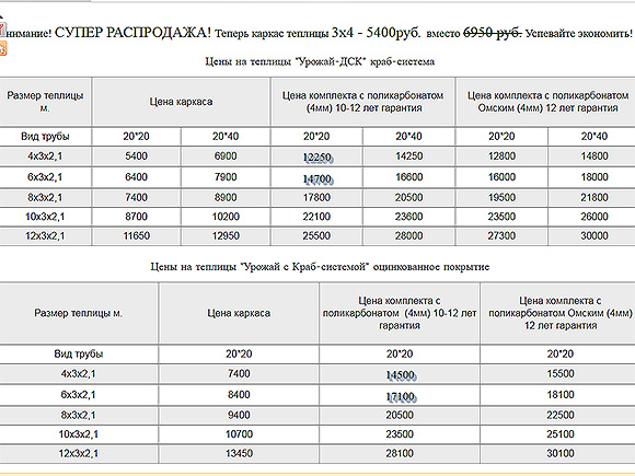 Цены на теплицу из профильной трубы