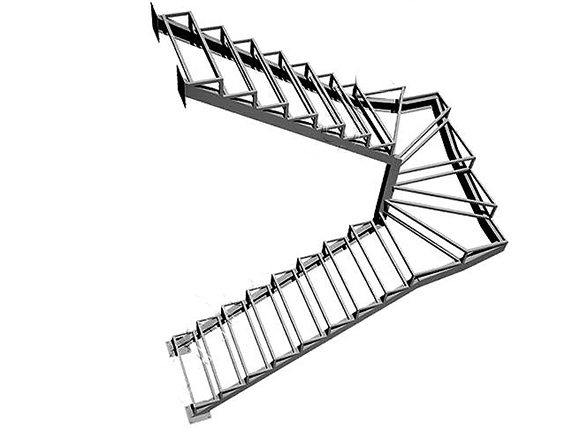 чертеж металлической опалубки для лестницы