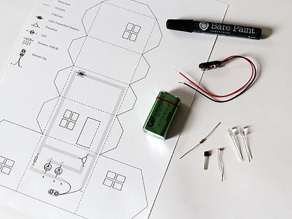 Макет дома и светодиоды