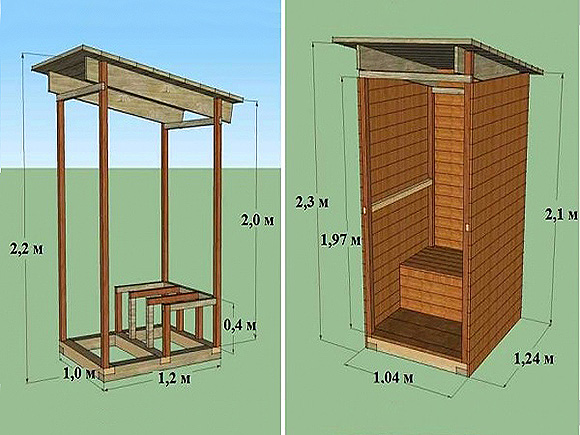 Дачный туалет чертежи