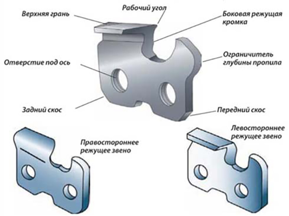 Звенья цепи пилы