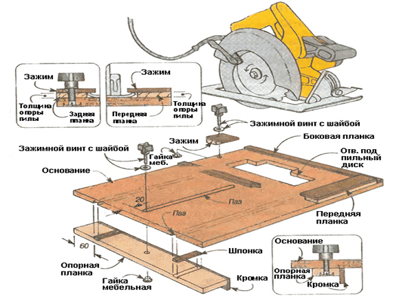 чертеж самодельного циркулярного стола